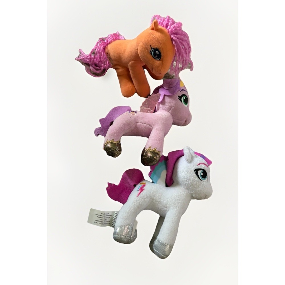 Lot of 3 My Little Pony 6" Mini‎ Plush   Zipp Storm Pipp Petals Sunny Starscout